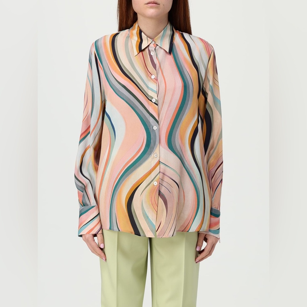 Paul Smith Women's Silk-Blend 'Dusky Swirl' Print Shirt